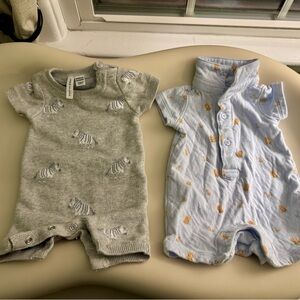 Janie & Jack Newborn Baby Rompers with Animal Prints 🦓 🦁